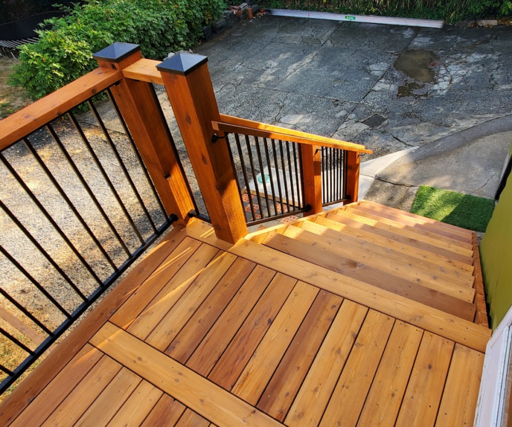 natural wood deck project by Climate Custom Decks